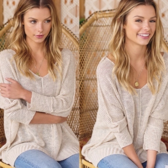 HENSLEY Hi-Low Knit Sweater    - Picture 2 of 3